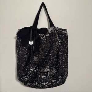 Juicy Couture Black and Silver Sequin Tote Bag (0005)